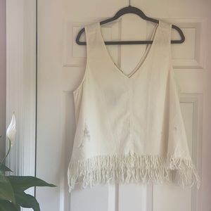 American Eagle Distressed & Fringed Tank Top NWT